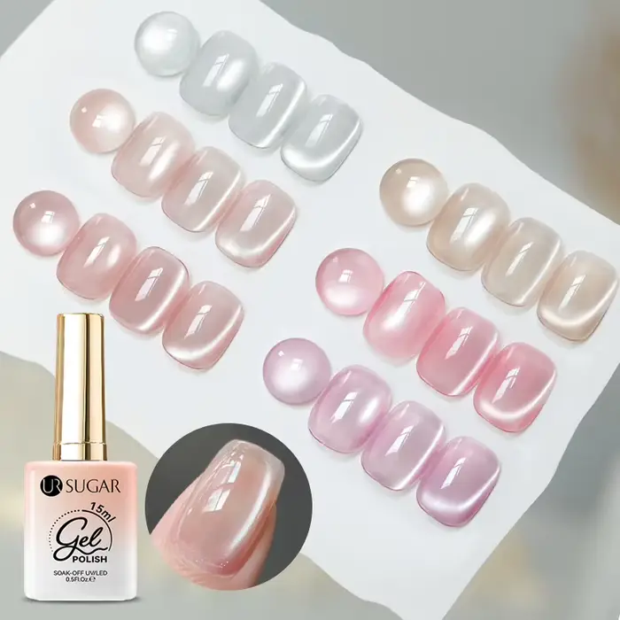 UR SUGAR 15ml eau lumière chat Gel magnétique vernis à ongles Champagne Semi Permanent tremper UV Gel cristal Varnis Nail Art manucure