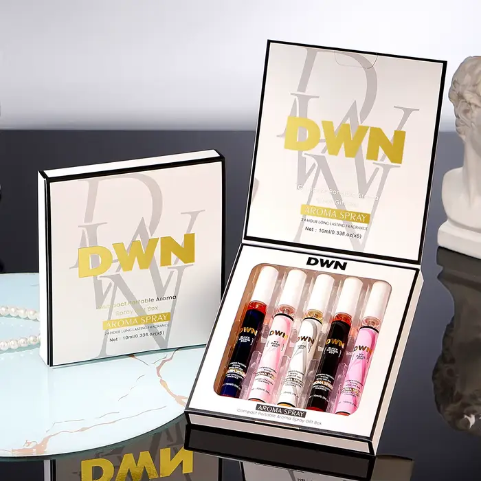 Ensemble de 5 vaporisateurs de parfum pour femmes, boîte-cadeau de parfum portable durable, différen