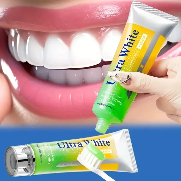 Dentifrice Citron Menthe 100g – Soin Bucco-dentaire Quotidien – Élimine la Plaque Dentaire – Blanchit les Dents – Haleine Fraîche Longue Durée