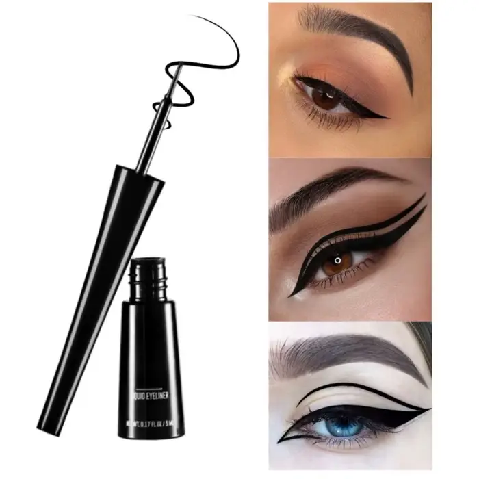 Eyeliner mat 3 couleurs en gris bleu noir pour un Look gris