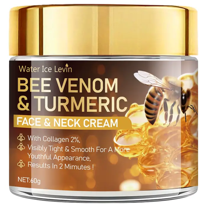 Crème hydratante et raffermissante pour le visage et le cou au venin d'abeille, curcuma et collagène
