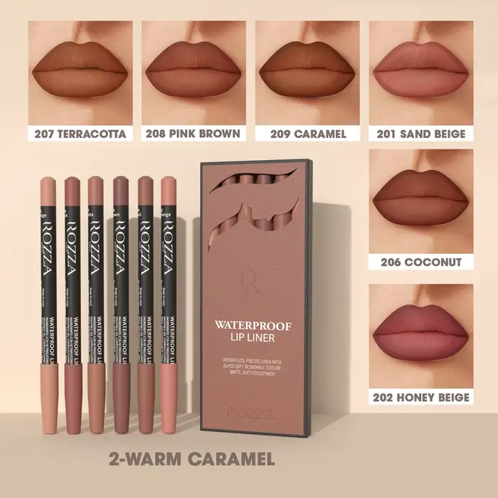 Rozza – ensemble de crayons à lèvres imperméables, doublure précise sans poids avec Texture Super do