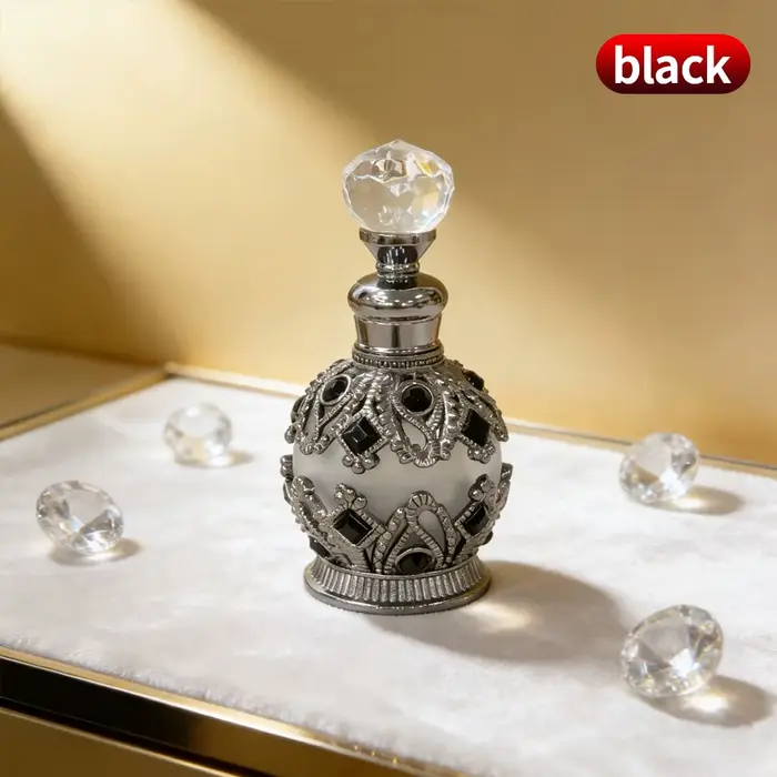 Mini bouteille d'huile de parfum incrustée de bijoux de 15ml, conteneur léger et rechargeable, usage quotidien, stockage de parfum, petit cadeau de Festival