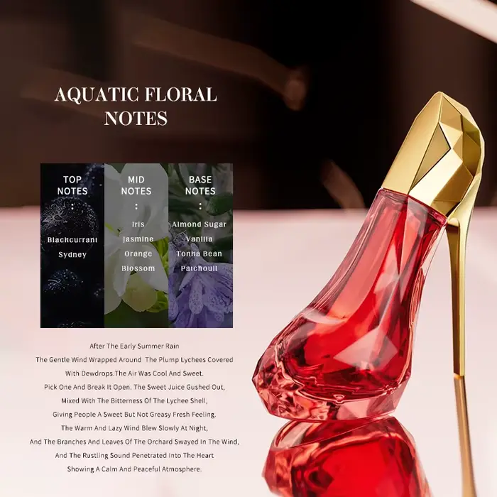 Parfum floral pour femme EDP 30ml, design talon haut, longue tenue, cadeau pour amoureux, usage quot