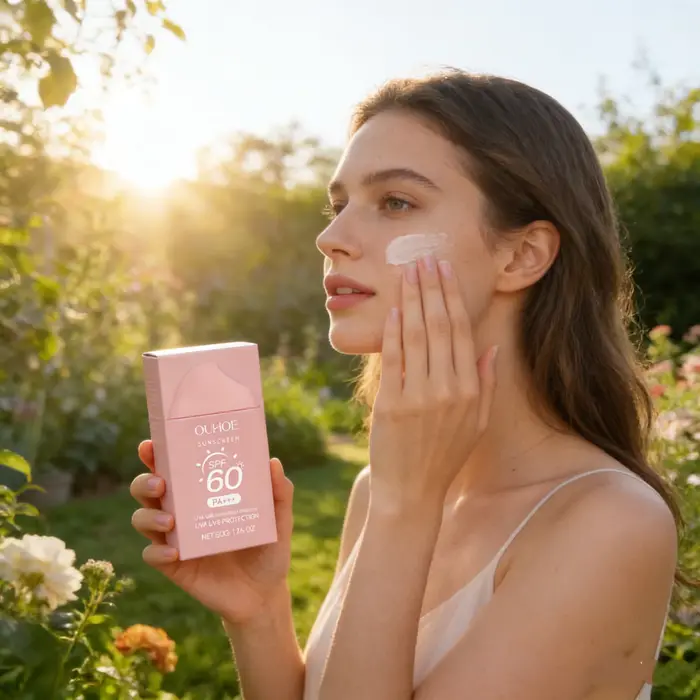 Crème solaire hydratante éclaircissante SPF50+ Protection UV Nourrissante en profondeur Non grasse Unifie le teint Soin