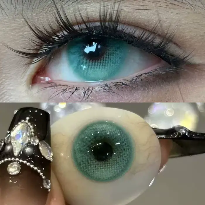 Lentilles de Contact de couleur verte pour les yeux 1 paire Cosplay Prescription pour myopia0-800 degrés