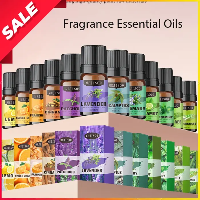 Huiles essentielles naturelles, romarin, arbre à thé, citron, lavande, citronnelle, Eucalyptus, menthe poivrée, huile parfumée d'orange douce, 5ml