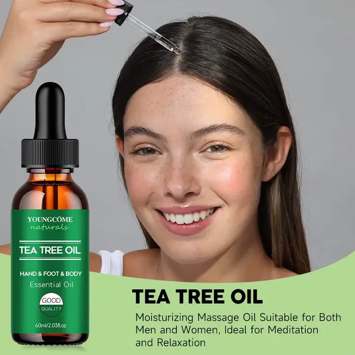 Huile essentielle d'arbre à thé pour soins de la peau, massage, douche, diffuseur huile essentielle relaxante pour le visage, le corps, les ongles, les cheveux, les soins de la peau