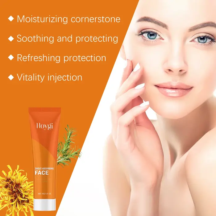 Crème hydratante pour le visage, absorbant la sueur, gratitude pour le contrôle de l'huile, améliore la rugosité, réétiquette durable, prévient les Evergging, pores