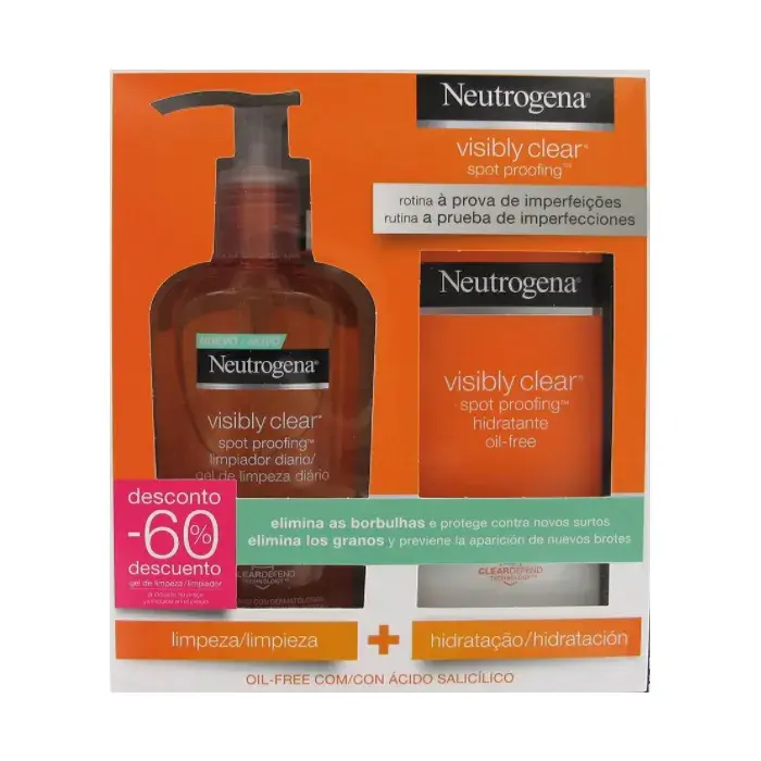 Neutrogena Visibly Clear Gel Nettoyant Quotidian 200ml Set 2 Produits