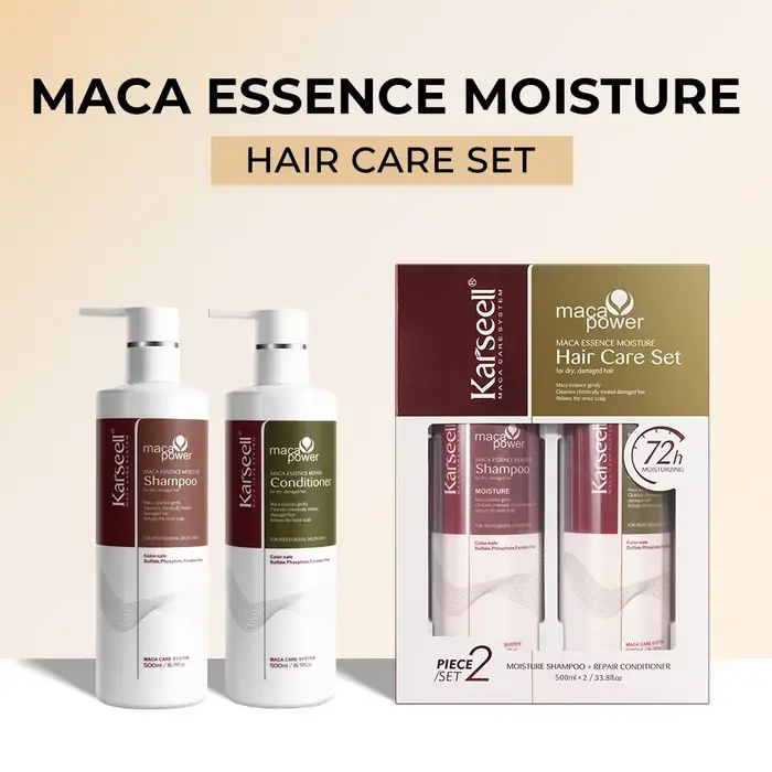 Shampooing et après-shampoing hydratants Karseell originaux 500 ml à l'huile d'argan, ensemble de so