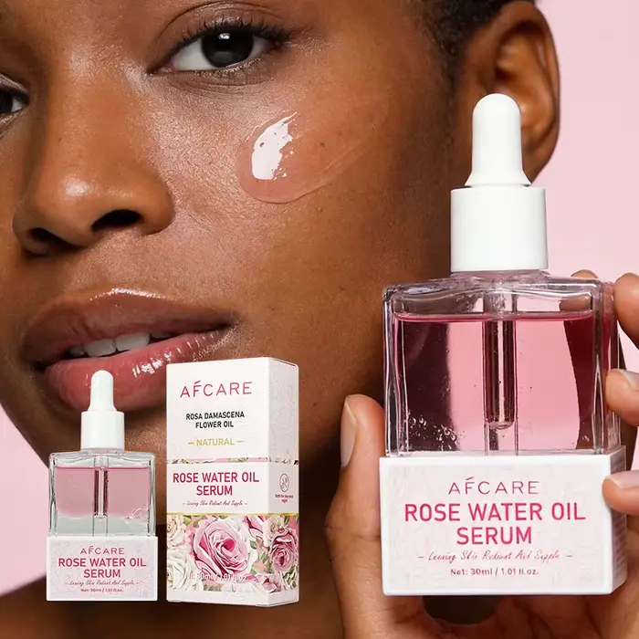 Sérum Huile d'Eau de Rose Pure Naturelle pour le Visage – Hydrolat de Rosa Damascena – Essence Rafraîchissante – Eau