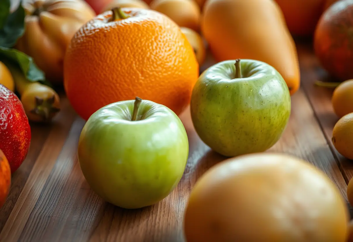 Un plan de table avec des fruits frais évoquant la légèreté du parfum