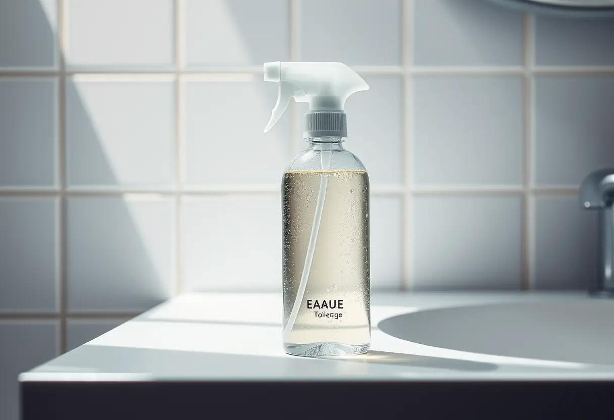 Un pulvérisateur de parfum dans une salle de bains
