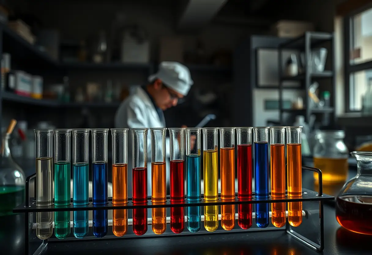 Un laboratoire où des scientifiques expérimentent avec des parfums