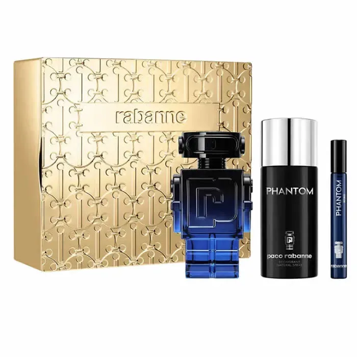 Paco Rabanne Phantom Intense Eau De Parfum Spray 100ml Coffret 3 Produits