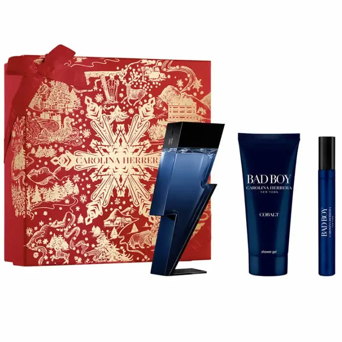 Carolina Herrera Bad Boy Cobalt Eau De Parfum Vaporisateur 100ml Coffret 3 Produits