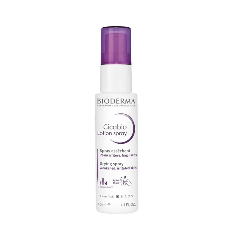 Lotion déshydratante Bioderma Cicabio en spray pour peaux asphyxiées par excès d'hydratation matifiante et régulatrice de sébum 40ml