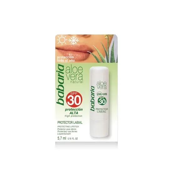 Baume SPF30 Babaria pour lèvres protection solaire hydratante compacte occasionnelle exposition soleil