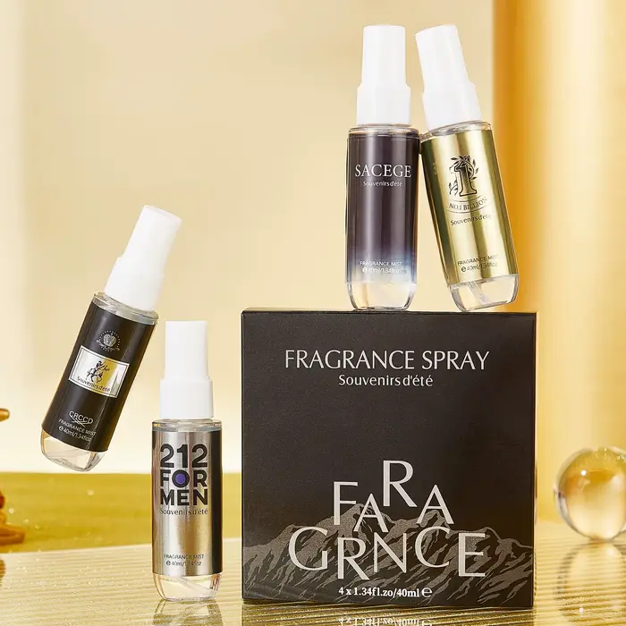 4 pièces de parfum pour homme noir et or