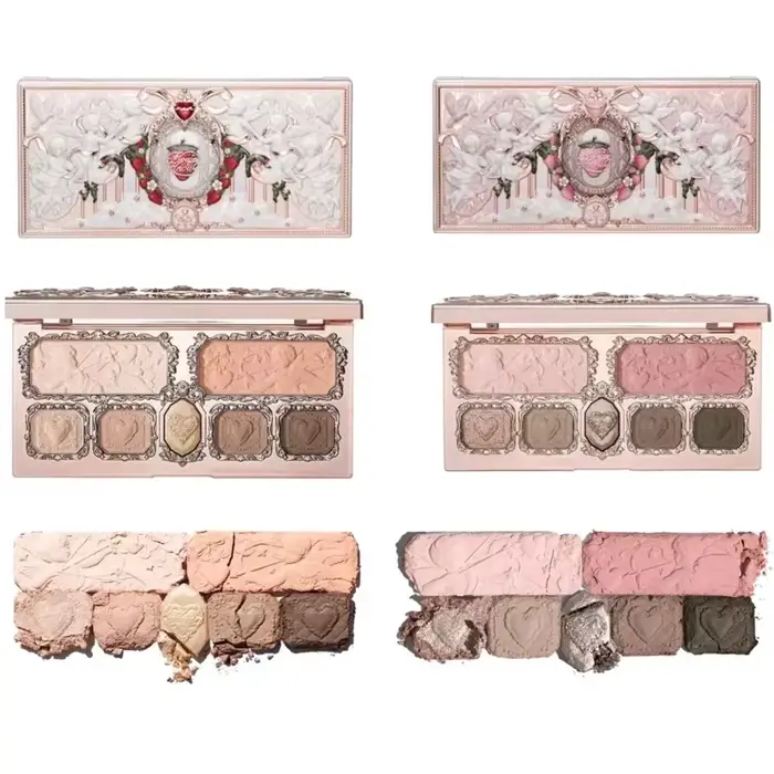 Palette de teint et fard à paupières Flower Knows Strawberry Cupid collection pour illuminer et bronzage de la peau occassions spéciales femmes