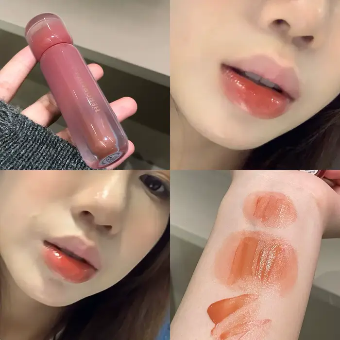 Vernis à lèvres rouge violet raisin fumé, brillant à lèvres à l'eau, liquide hydratant, teinte claire, maquillage, cosmétiques coréens pour femmes