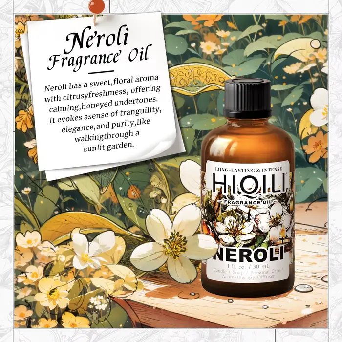 HIQILI – huile parfumée Neroli 30ML, pour bougie, savon, fabrication de parfum, Lotion pour le corps, crème pour les mains, fleur d'oranger, huile essentielle, diffuseur de voiture