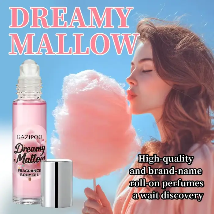 Parfum en roll-on Candy Cotton, fraîcheur longue durée, avec une senteur florale et un phéromone féminin charmant, au parfum sucré.
