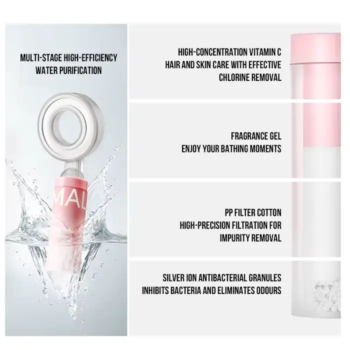 Filtre de douche parfumé, pomme de douche avec filtre à arôme, adoucisseur d'eau, améliore la peau des cheveux/élimination du purificateur de douche, accessoire de salle de bains