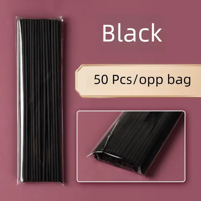 Bâtons de diffuseur d'aromathérapie épais en Fiber noire, recharge de parfum, 3mm x 20cm, 50 pièces/