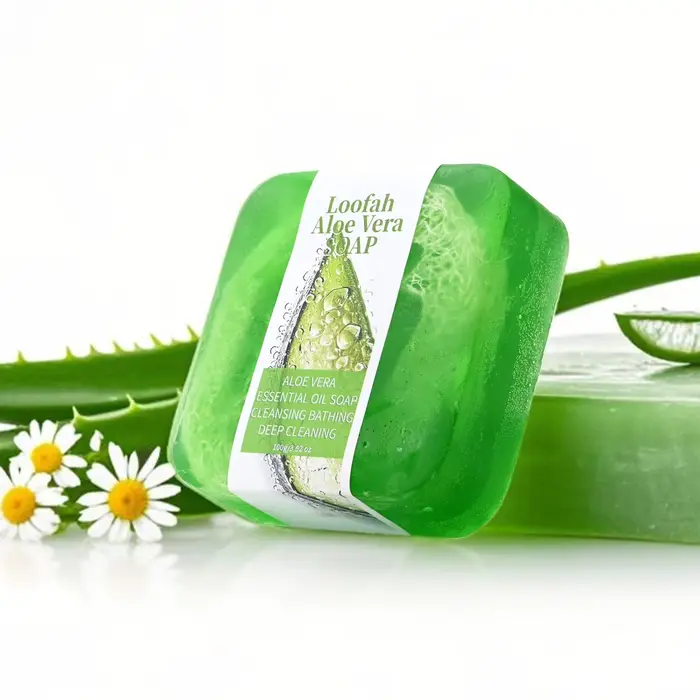 S + 100g naturel organique aloe vera luffa savon citron blanchissant gel douche pour le visage contrôle de l'huile