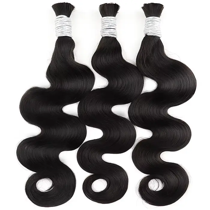 Extensions de cheveux humains 100% naturels, qualité 12A, style Deep Wave, sans trame, couleur unie, bouclés, pour tresses bohèmes, cheveux vietnamiens, lot de 30 pouces