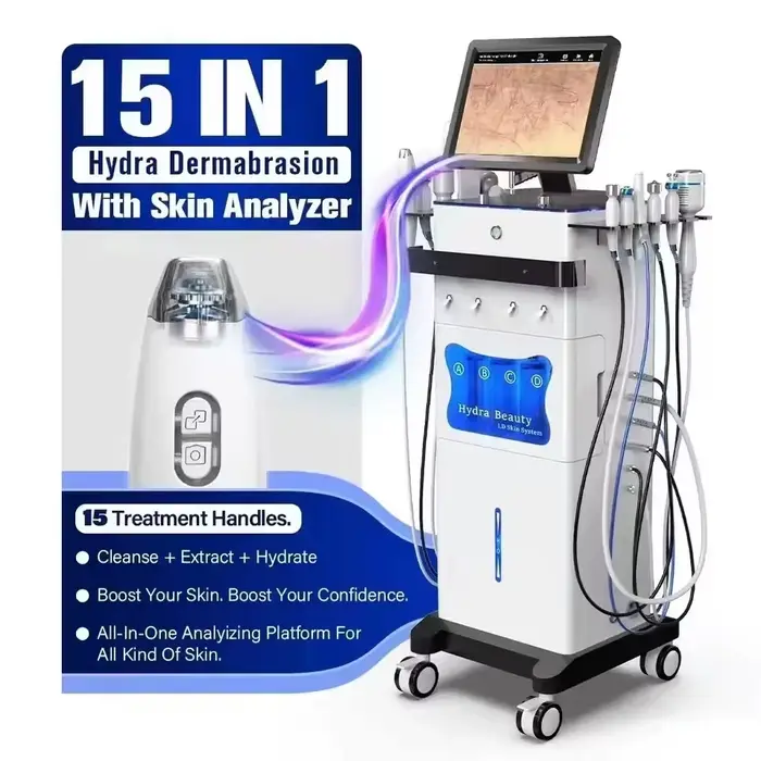 Machine de nettoyage hydra-profond 15 en 1, avec analyseur d'eau, pour les soins du visage, offre sp