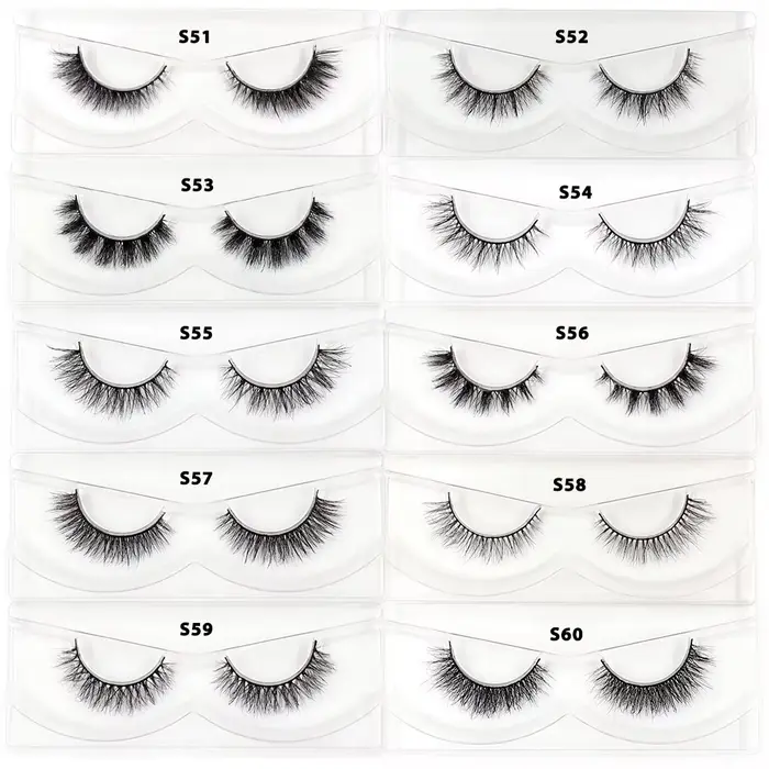 LEHUAMAO10/100 paires de cils de vison en gros doux moelleux court faux cils extension de cils natur