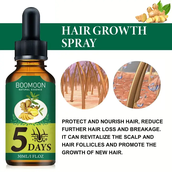 Fluide anti-chute de cheveux au gingembre 30ml - Combat la calvitie