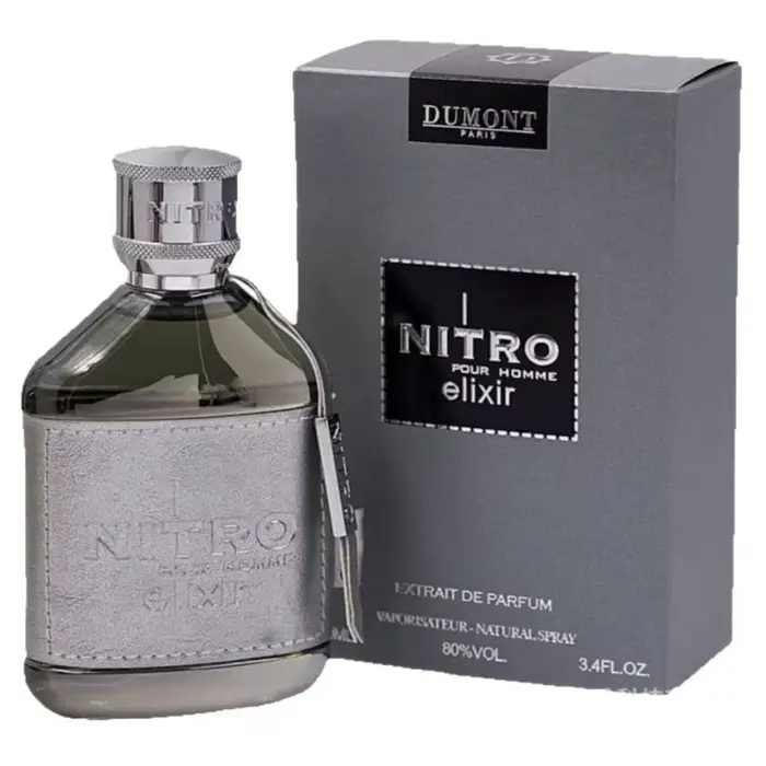 Parfum pour homme Dumont Nitro, série Eau de Toilette, NITRO POUR HOMME, Elixir, rouge, bleu, cuir, 