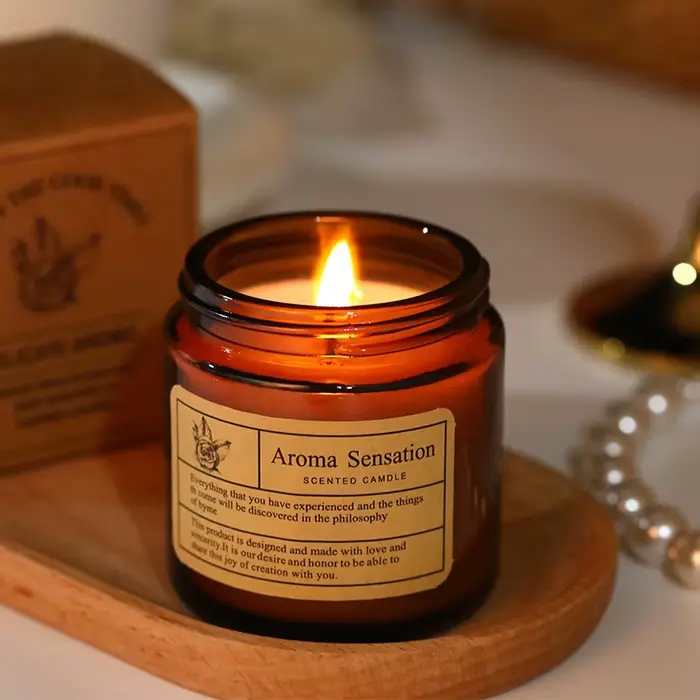 Bougie parfumée faite à la main en cire de soja