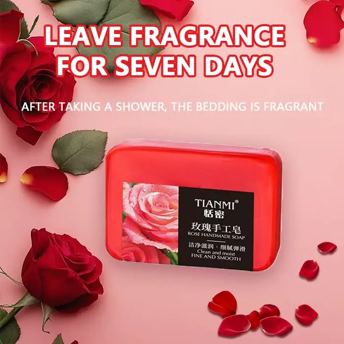 Le savon aux huiles essentielles de rose nettoie en profondeur votre visage et le corps, laisser un