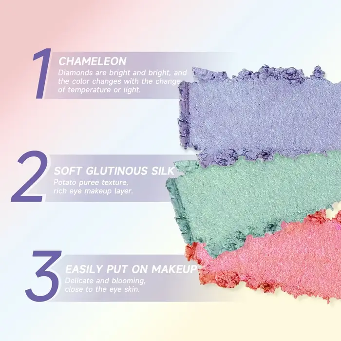 Fard à paupières imperméable à paillettes caméléon, fard à paupières holographique chromé longue durée, pigment en poudre, maquillage pour les yeux pour femmes, cosmétique