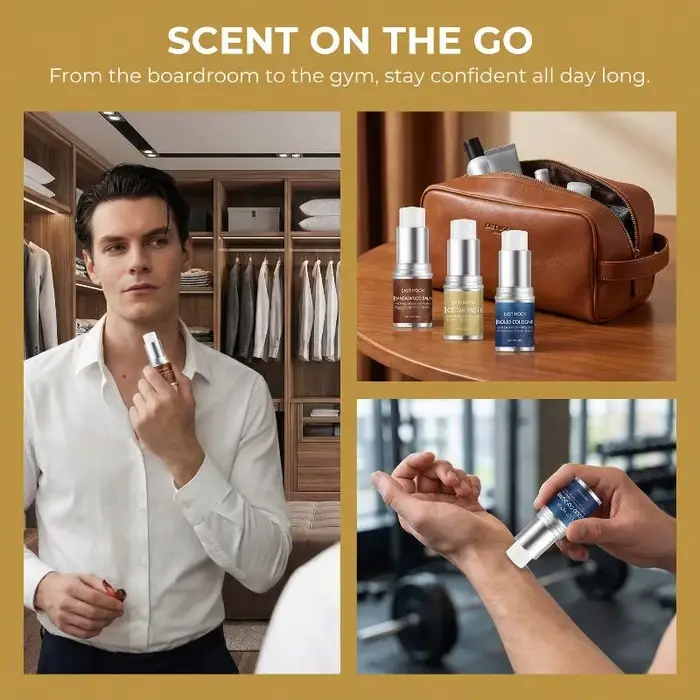 Baume au bois de santal pour homme, parfum solide portable, parfum longue durée, pour les rendez-vou