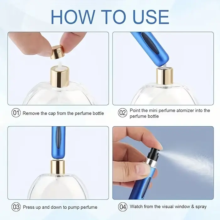 5 bouteilles de parfum rechargeables de 5 ml
