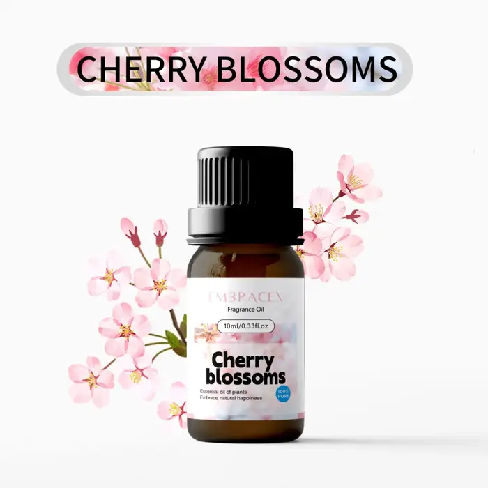 Huiles parfumées aux fleurs de cerisier 10 ml, parfum floral longue durée pour diffuseurs/humidificateurs, cadeaux de fêtes