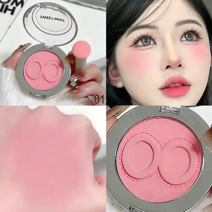 10 couleurs, blush mat imperméable, texture argile, teinte naturelle, doux, délicat, longue tenue, faible intensité, facile à appliquer, blush pour femmes, cosmétiques.