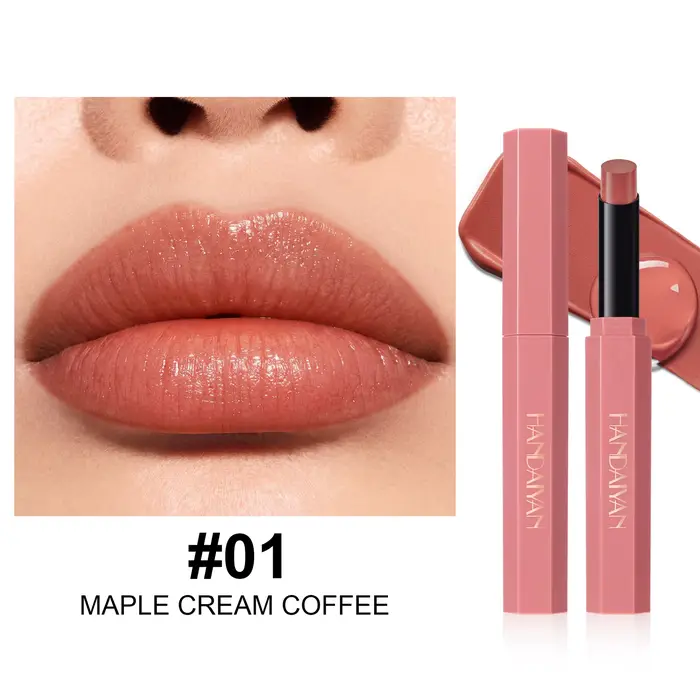 Rouge à lèvres pamplemousse scintillant, longue tenue, waterproof, hydratant, brillant crémeux, ultr