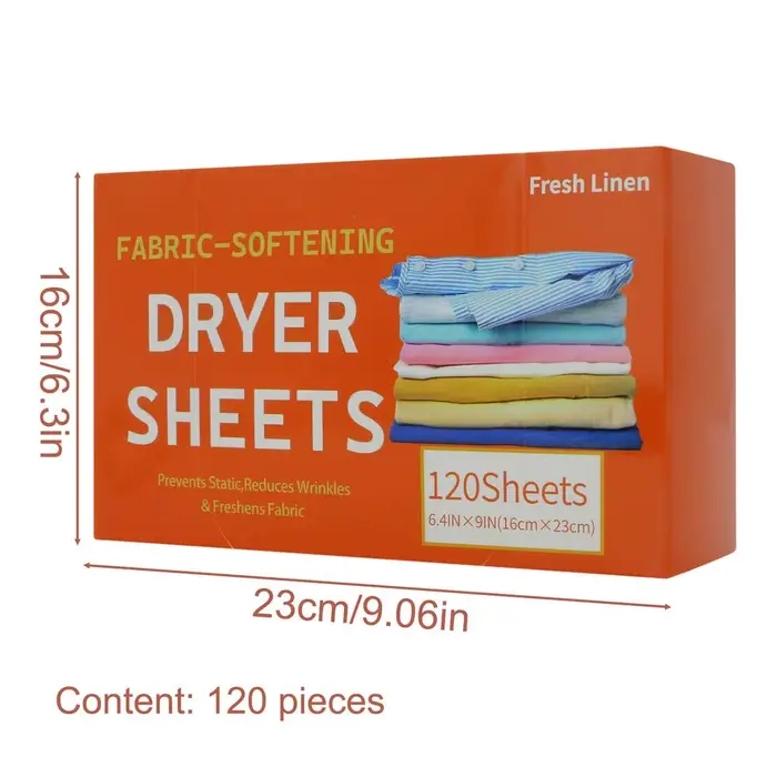 Feuilles adoucissantes pour tissus 120 pièces, feuilles de lessive parfumées, feuilles pour sèche-li