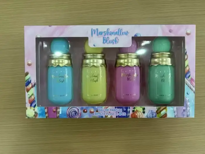Coffret Cadeau Eau de Parfum Femme 120ml – Parfum Sucré Bonbon Guimauve 4 Pièces – Fragrance Gourman