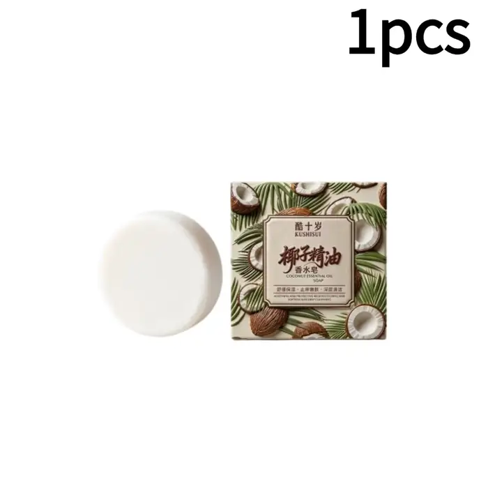 Savon au lait de coco, extrait de plantes pures, savon artisanal, nettoyage en profondeur et contrôle du sébum, apaisant doux et hydratant pour la peau.