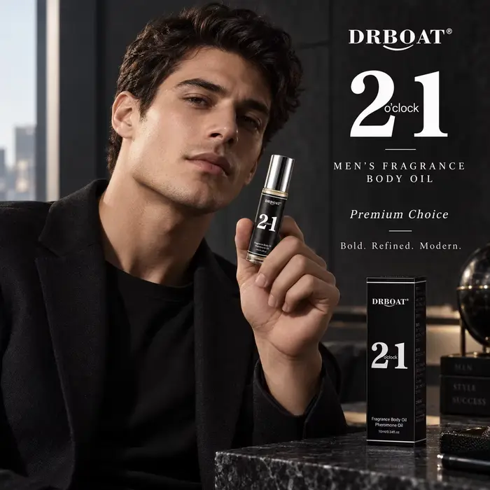 Huile de parfum Roll On 21 O'clock pour homme 10ml, parfum corporel boisé ambré frais longue durée, parfum de poche Attar