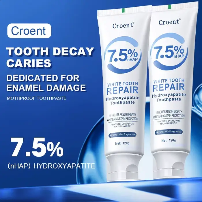 Dentifrice à l'hydroxyapatite sans fluor - Reminéralisation des dents, soins bucco-dentaires naturel