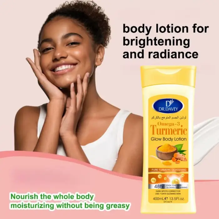 Lotion corporelle au curcuma 400 ml, grande capacité, hydratante quatre saisons, rafraîchissante, non grasse, parfumée